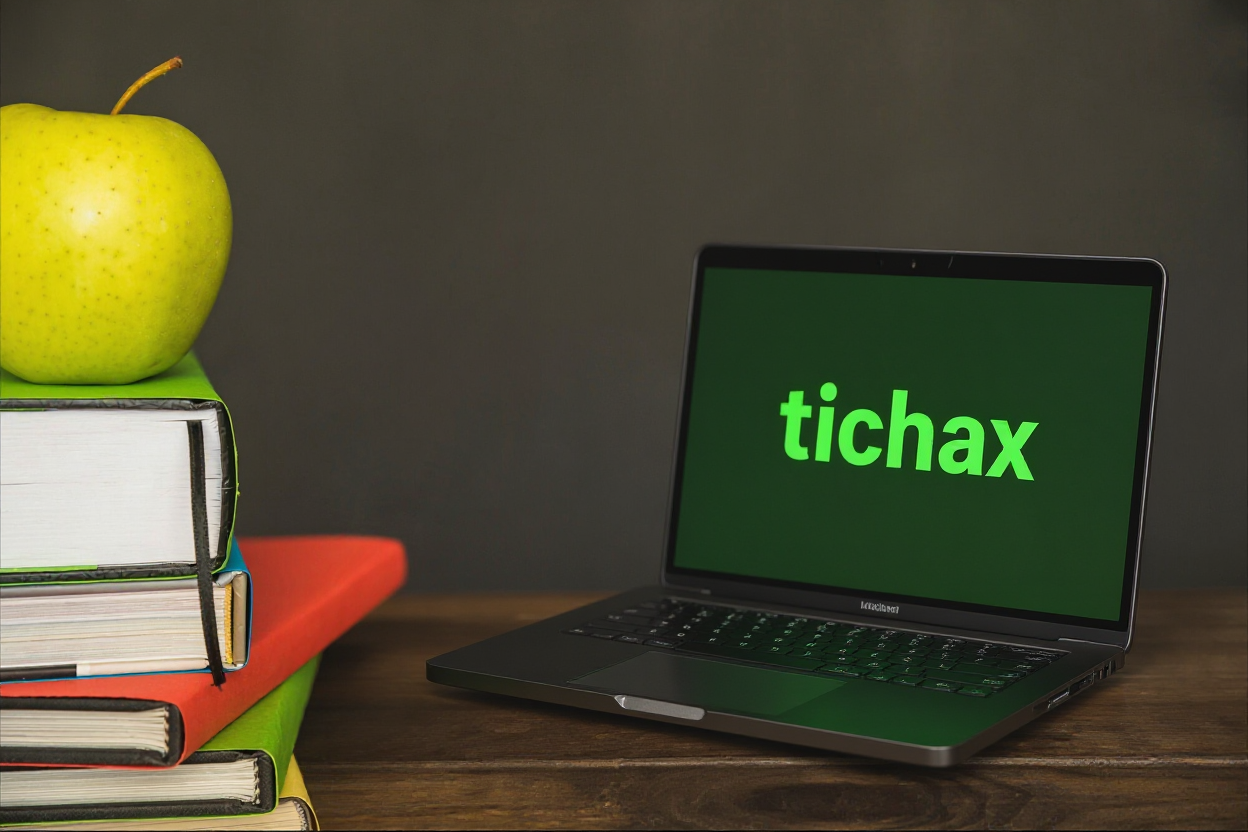 Tichax Dashboard on a laptop